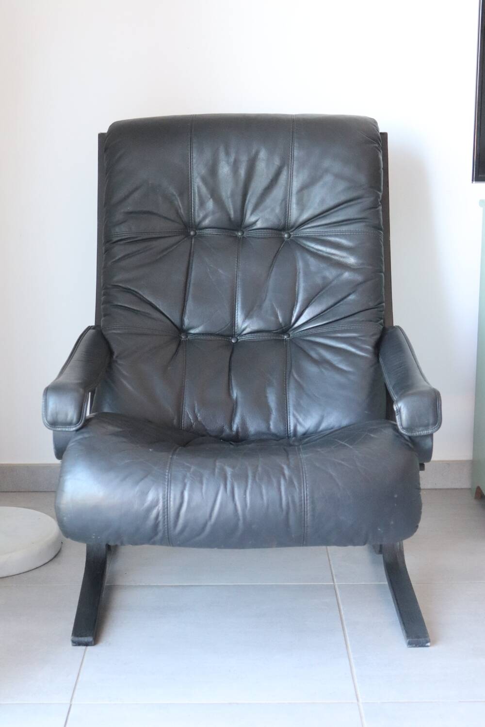 Siesta armchair Westnofa ingmar relling vintage black leather
