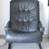 Siesta armchair Westnofa ingmar relling vintage black leather