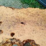 Table basse tronc d'arbre en loupe d'orme