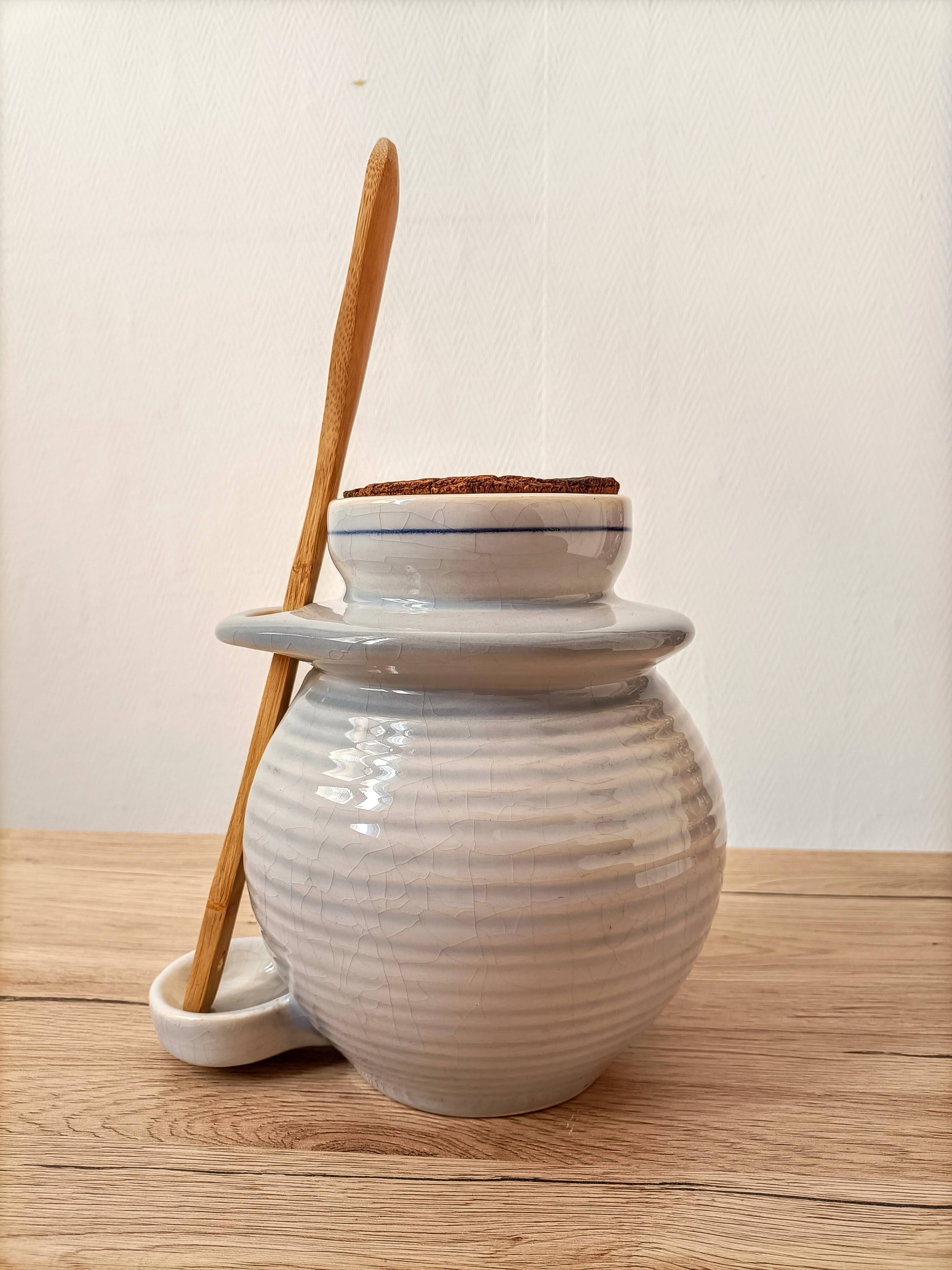 Saint Amand earthenware pickle or olive pot