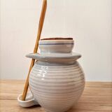 Saint Amand earthenware pickle or olive pot