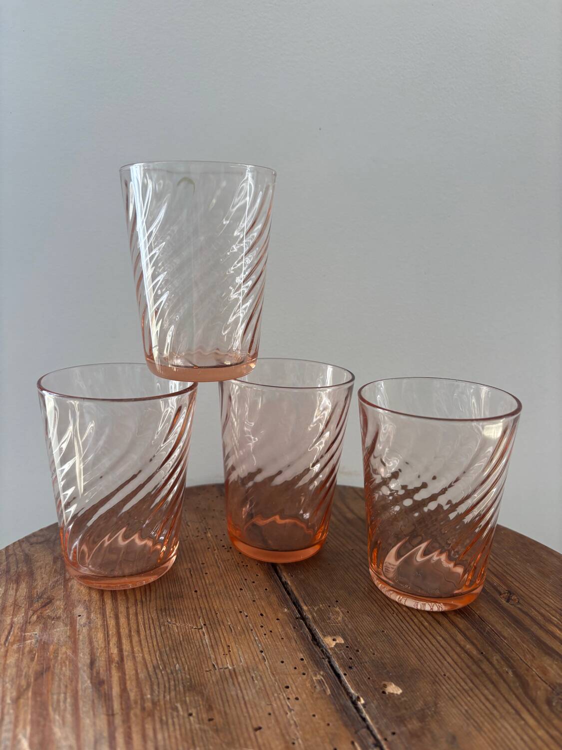Vintage set of 4 Rosaline water glasses.