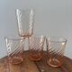 Vintage set of 4 Rosaline water glasses.