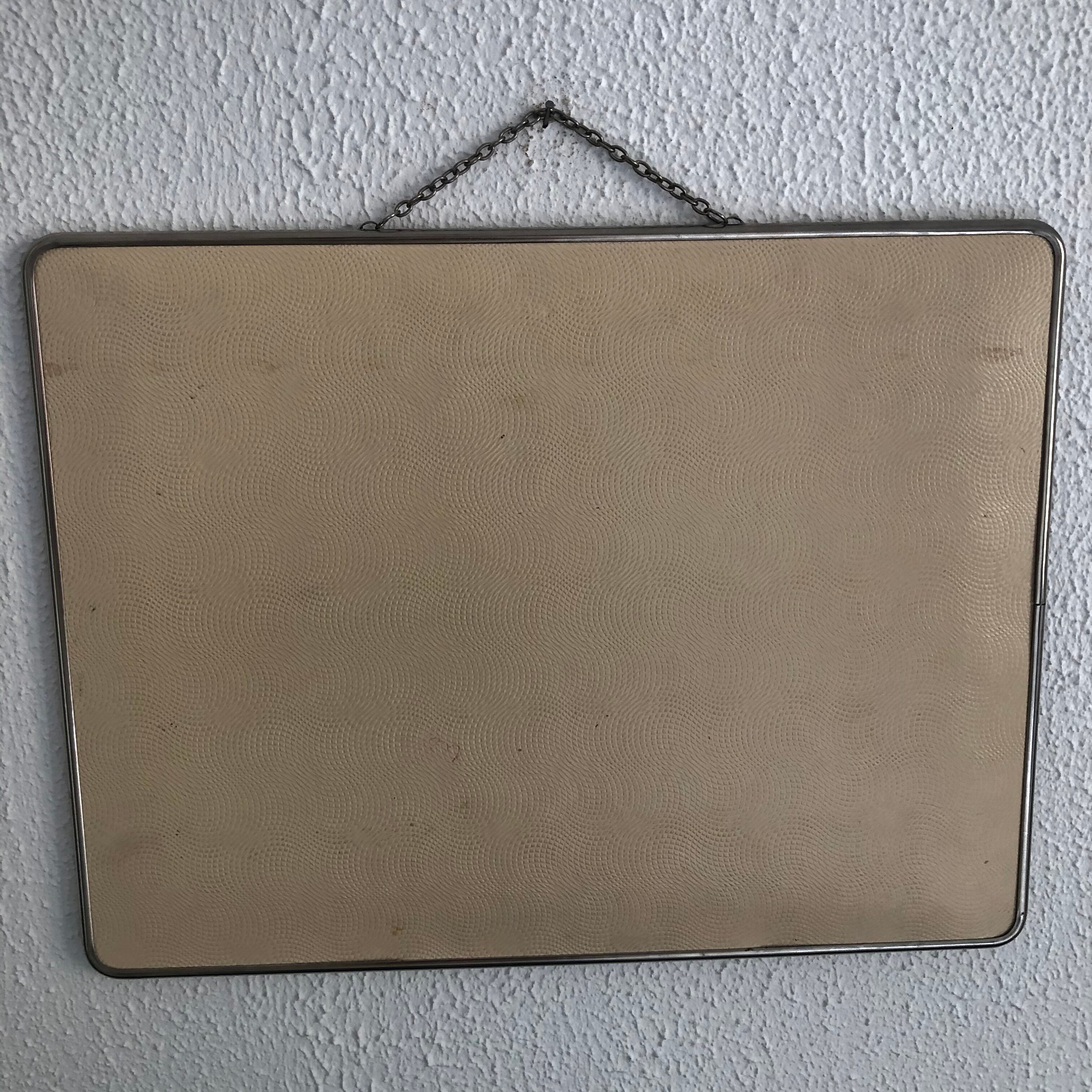 Vintage ivory barber mirror 1960 - 40 x 30 cm