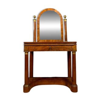 Empire period mahogany psyche dressing table, early 19th century