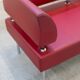 Business class 3-seater sofa in red leather and chrome iron legs, 1990s