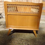 Vintage baby bed in rattan