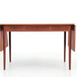 Scandinavian teak desk with 2 flaps