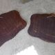 Pair of large antique Rococo style Louis XV mirrors in carved solid wood.