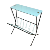 Side table with vintage magazine holders
