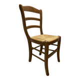 Set of 4 chairs Wood and straw