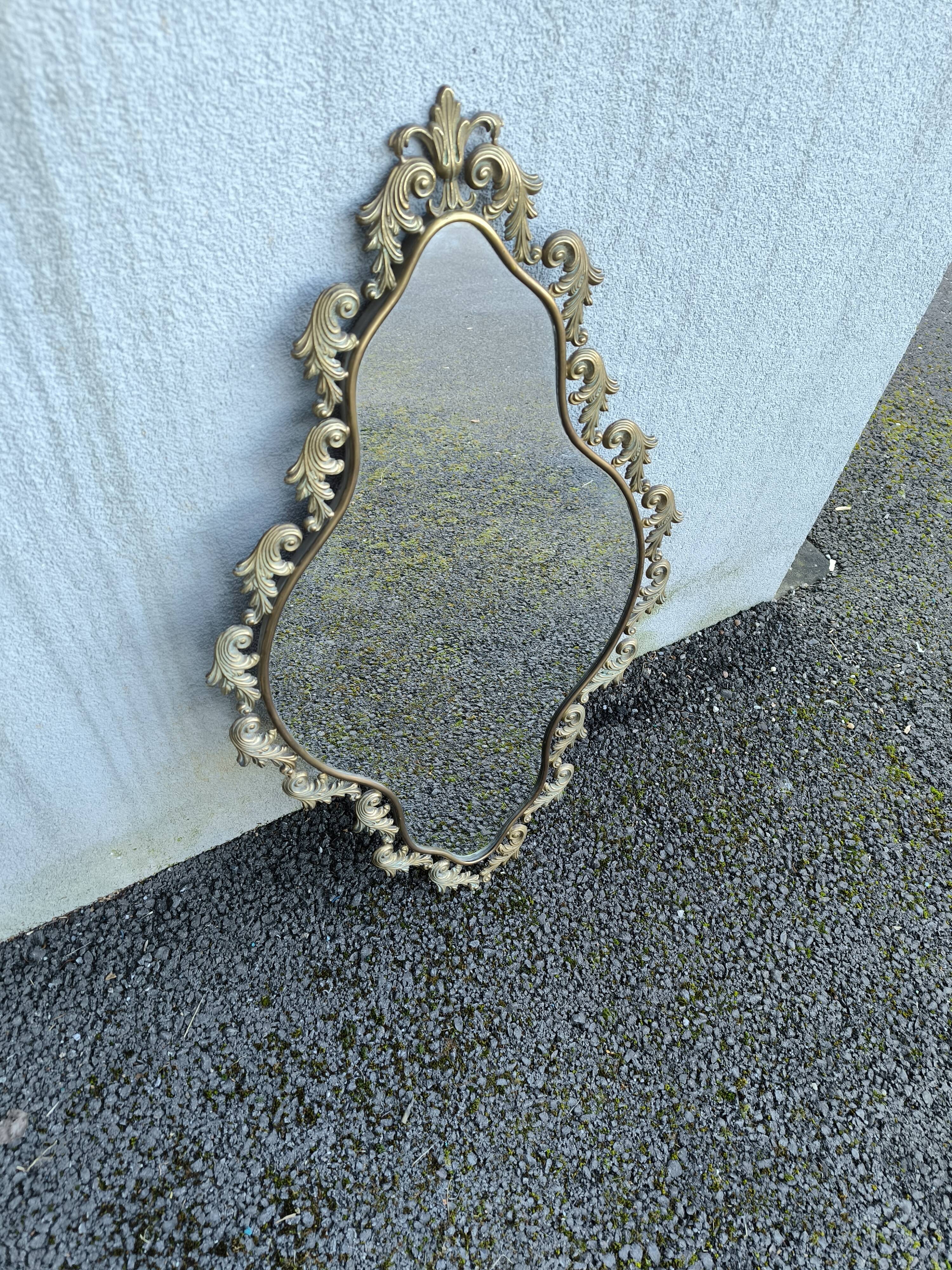Antique brass mirror