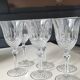 Set of 6 white wine glasses, Bohemian crystal. Regency/Empire style, 17.5 cm