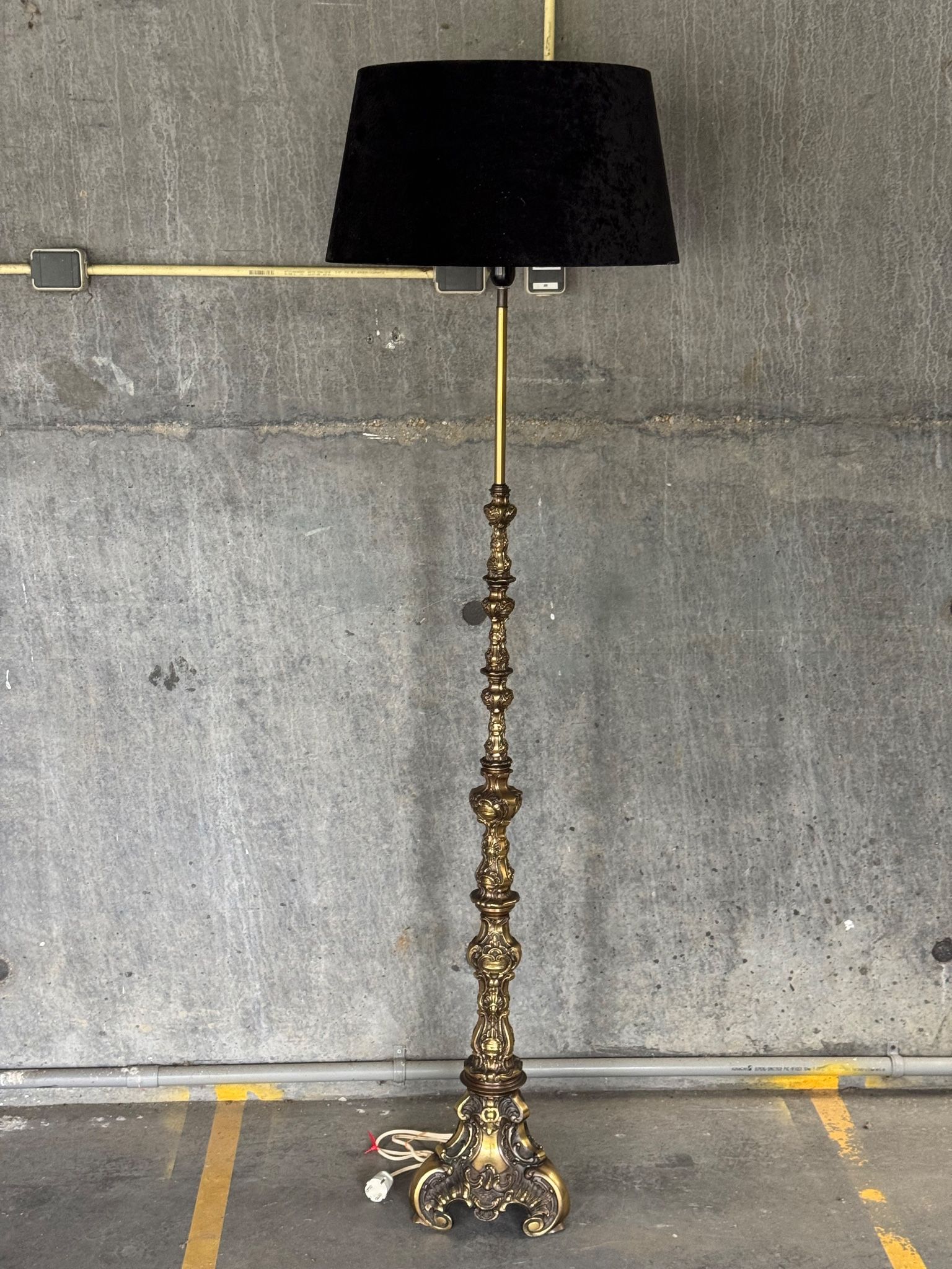 Vintage Boroque Style Brass Floor Lamp