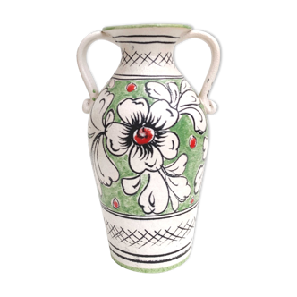 Vase céramique décor floral