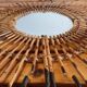 Sun mirror in rattan and bamboo: vintage 1960s