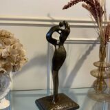 Sculpture bronze ancien la vierge et l’enfant art