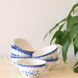 Vintage cups stencil pattern x 6, vintage, 1950
