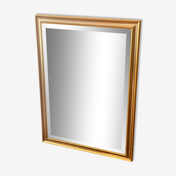 Beveled mirror with gold borders