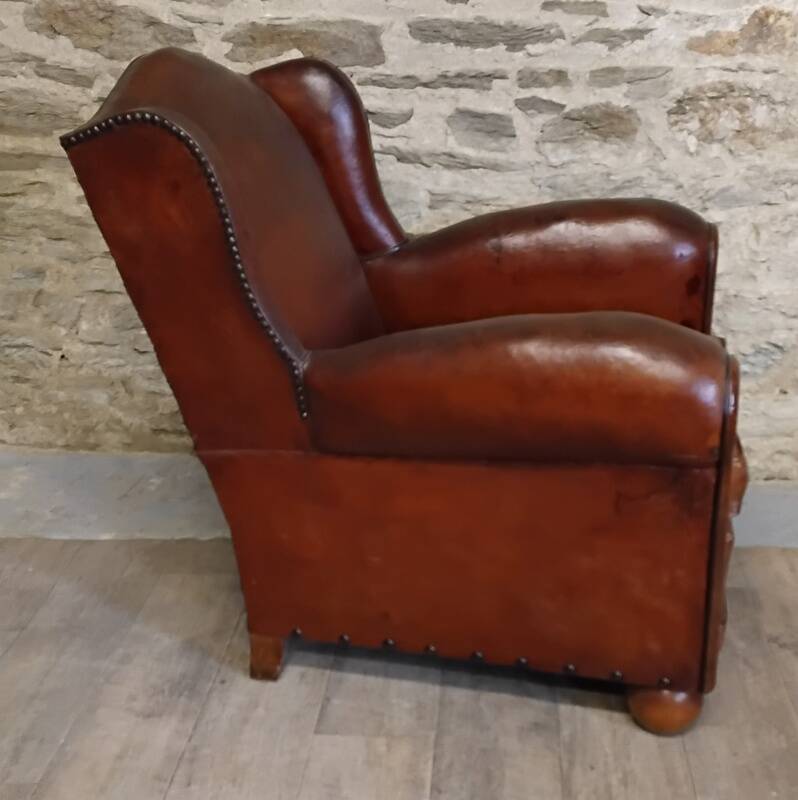 Fauteuil club ancien à oreilles