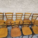 Lot of 9 1960s Campagarde bistro chairs