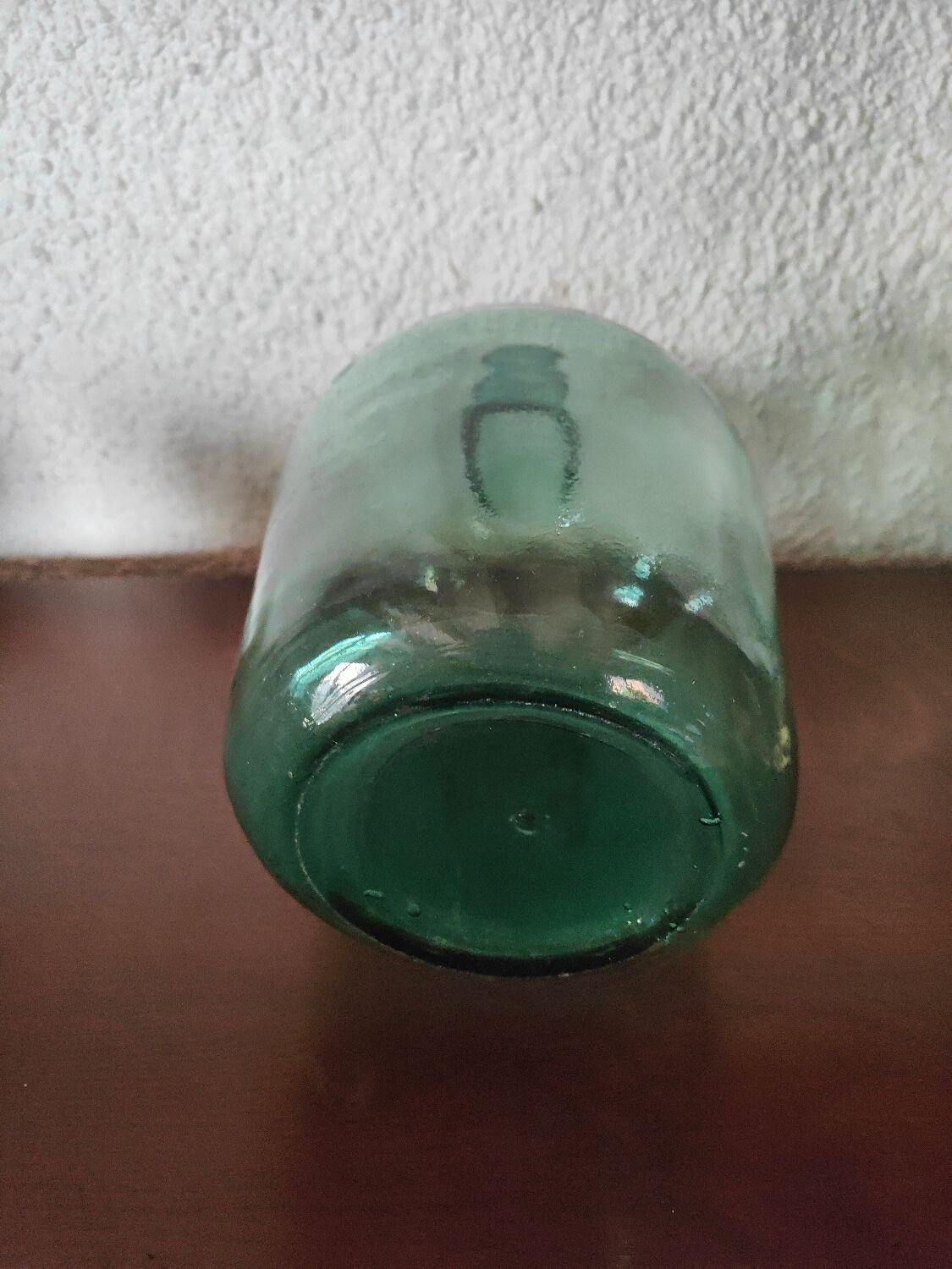 Dame Jeanne Viresa on the bottle neck in Green bubble glass 5 L