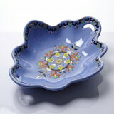 Vintage Chartres model faience and enamel pocket bowl from Longwy.