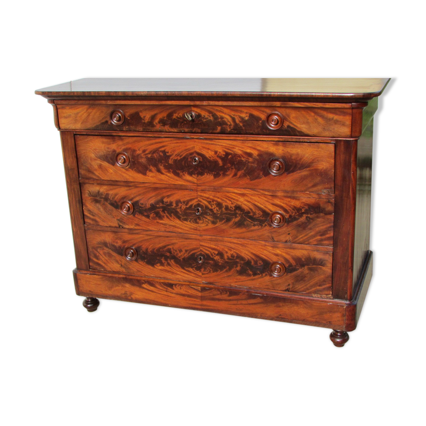 Louis Philippe chest of drawers in mahogany, late XIXth