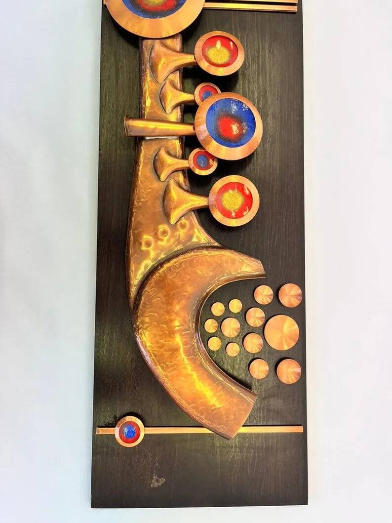 Monumental Unique Midcentury Brass / Copper Wall Sculpture, Germany, 1970s