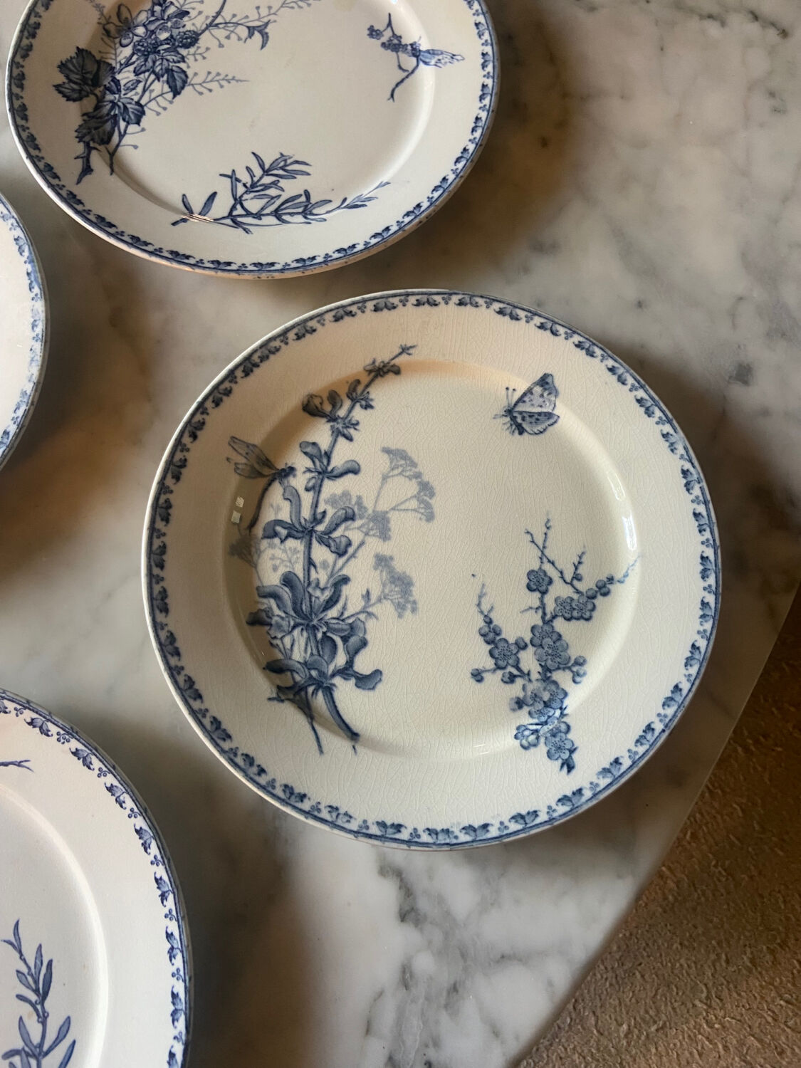 Series of 6 vintage iron earth plates