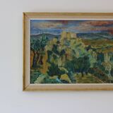 Vintage oil painting landscape