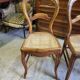 Series of 4 louis philippe walnut chairs with canning