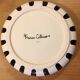 Large ceramic salad bowl painted by hand black and white