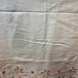 Tablecloth & 9 old monogram linen napkins