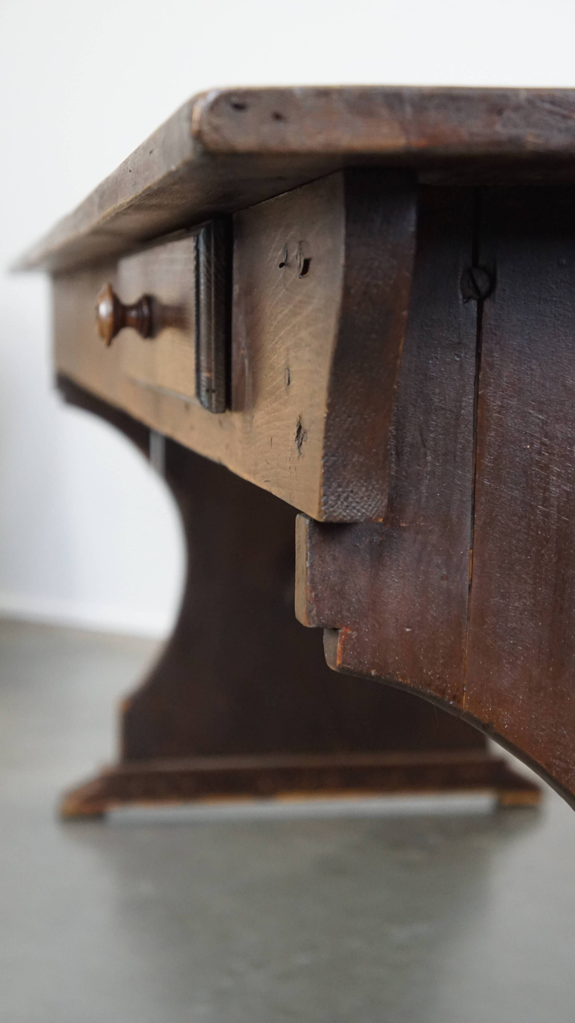 19th-century English pine monastery table.