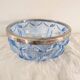 Cut blue glass bowl, silver-plated rim – 1950s-1970s