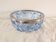 Cut blue glass bowl, silver-plated rim – 1950s-1970s