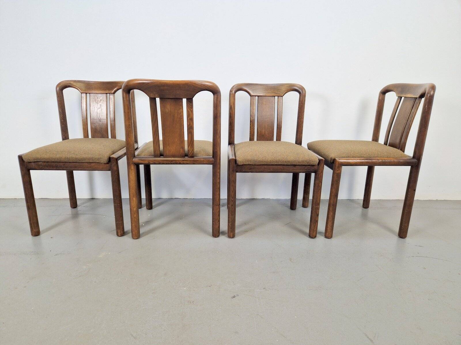Vintage Brutalist Dining Room Chairs, 1970s, Set of 4