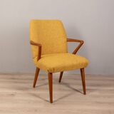 60s vintage armchair in yellow fabric Italian design