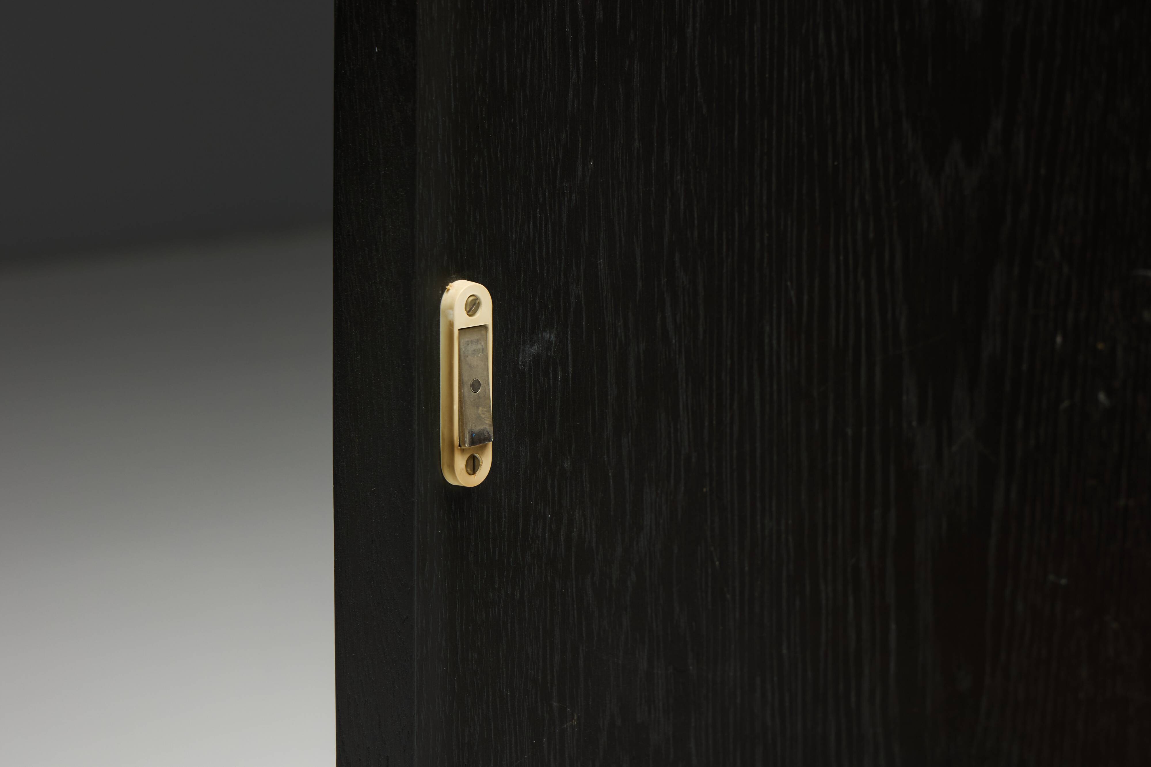 Brutalist Sideboard by De Coene in Stained Oak, Belgium, 1970s