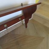 Wall shelf - coat rack - 7 hooks - oak stain - country style - cloakroom