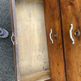 Antique 19th-century wooden chest of drawers with a marble top