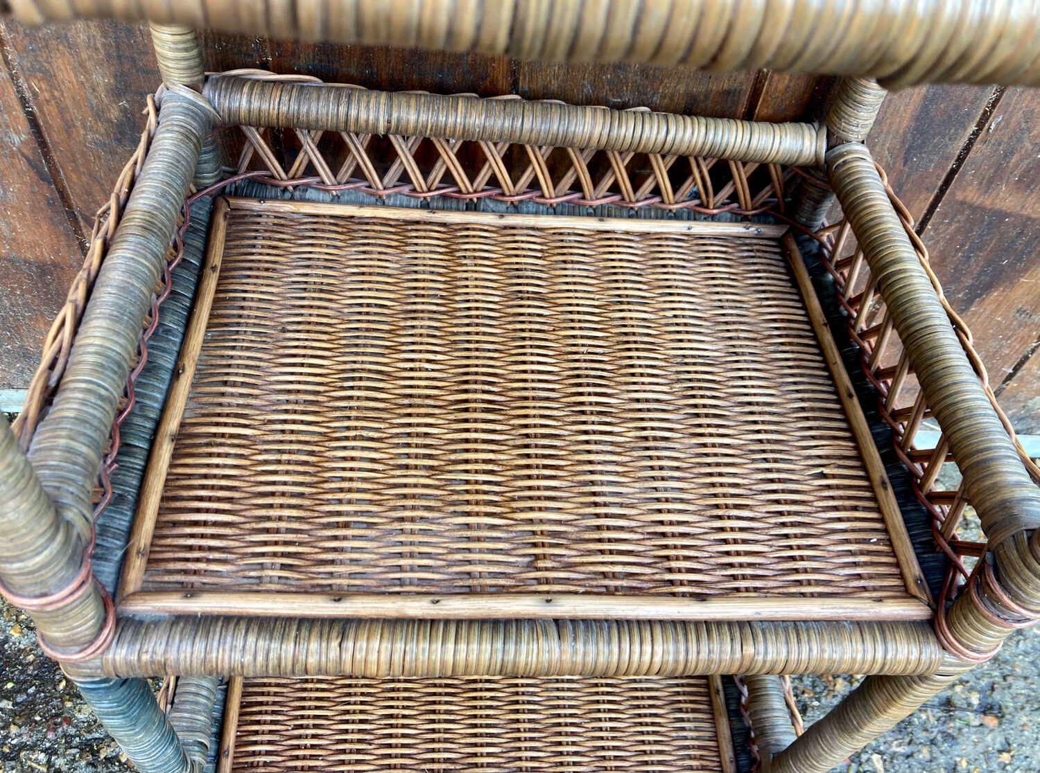 Rattan shelf cabinet