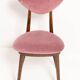 Chaise cœur en velours coton bordeaux violet milieu du siècle