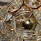 Kinkeldey gold-plated brass and faceted glass chandelier, 1960s