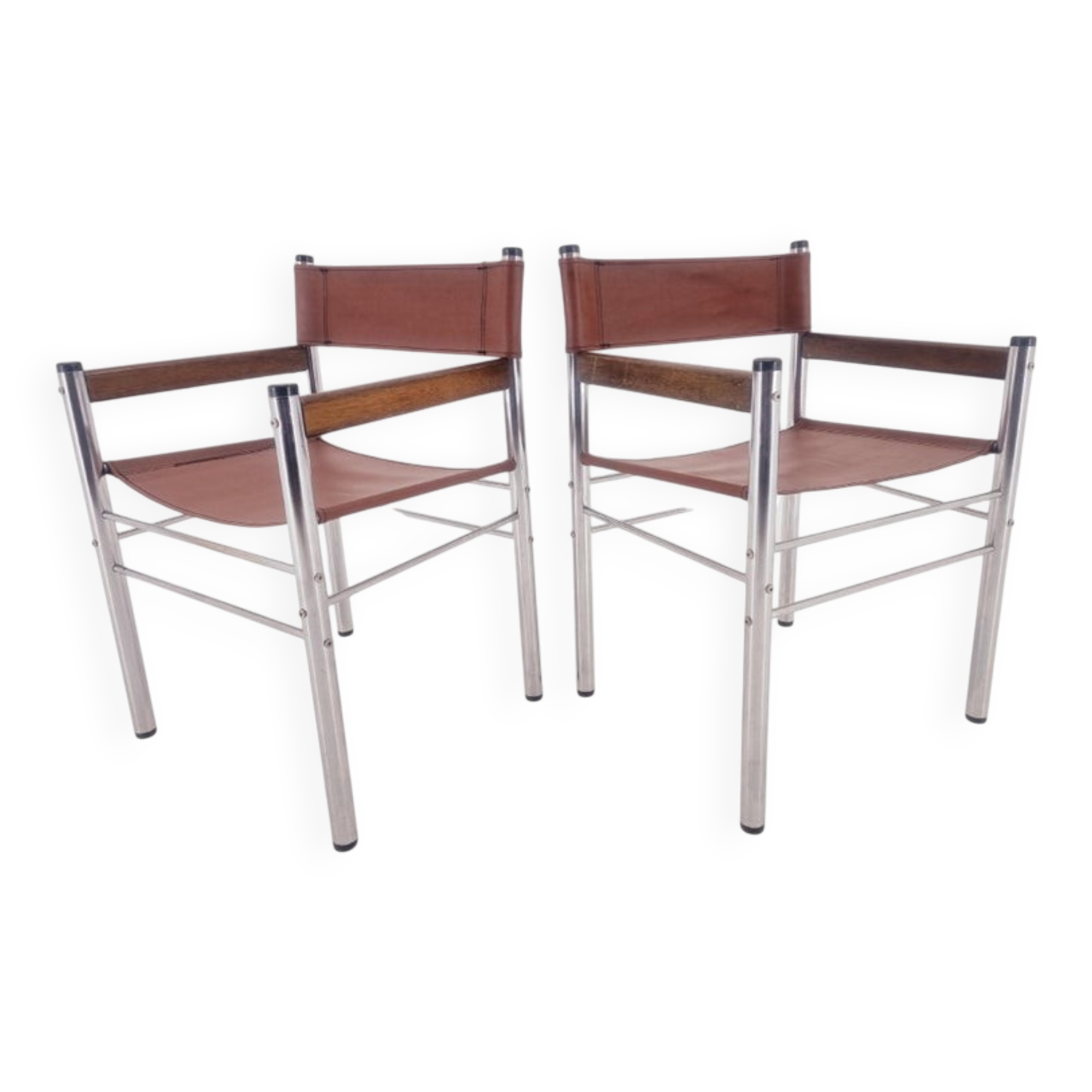 Pair of Rare Midcentury Tubular Design Armchairs, Germany, 1970s