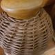 Pair of small ceramic lamps, dressed in rattan