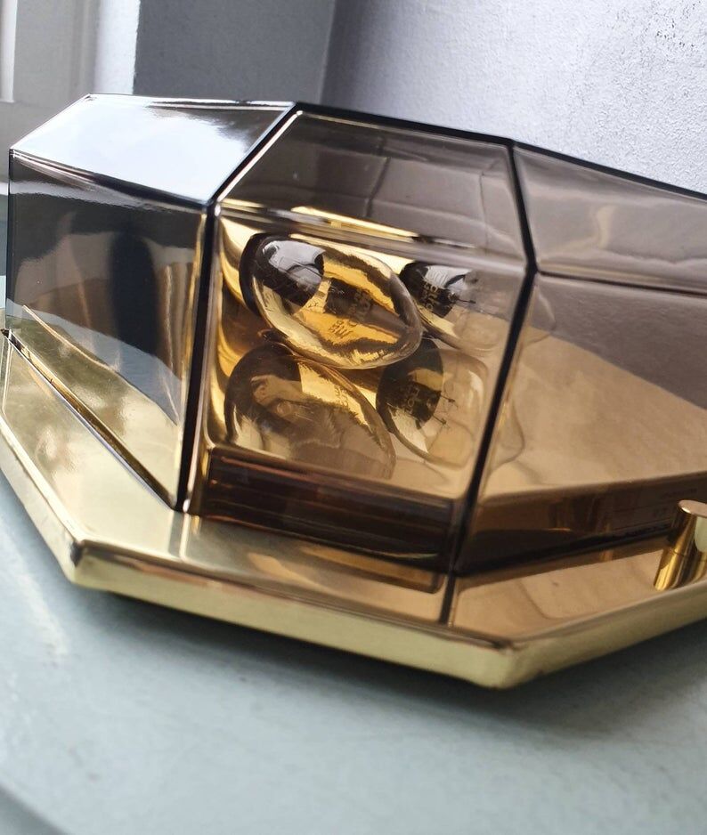 Set of 2 Glash-tte Limburg 1980s glass appliques