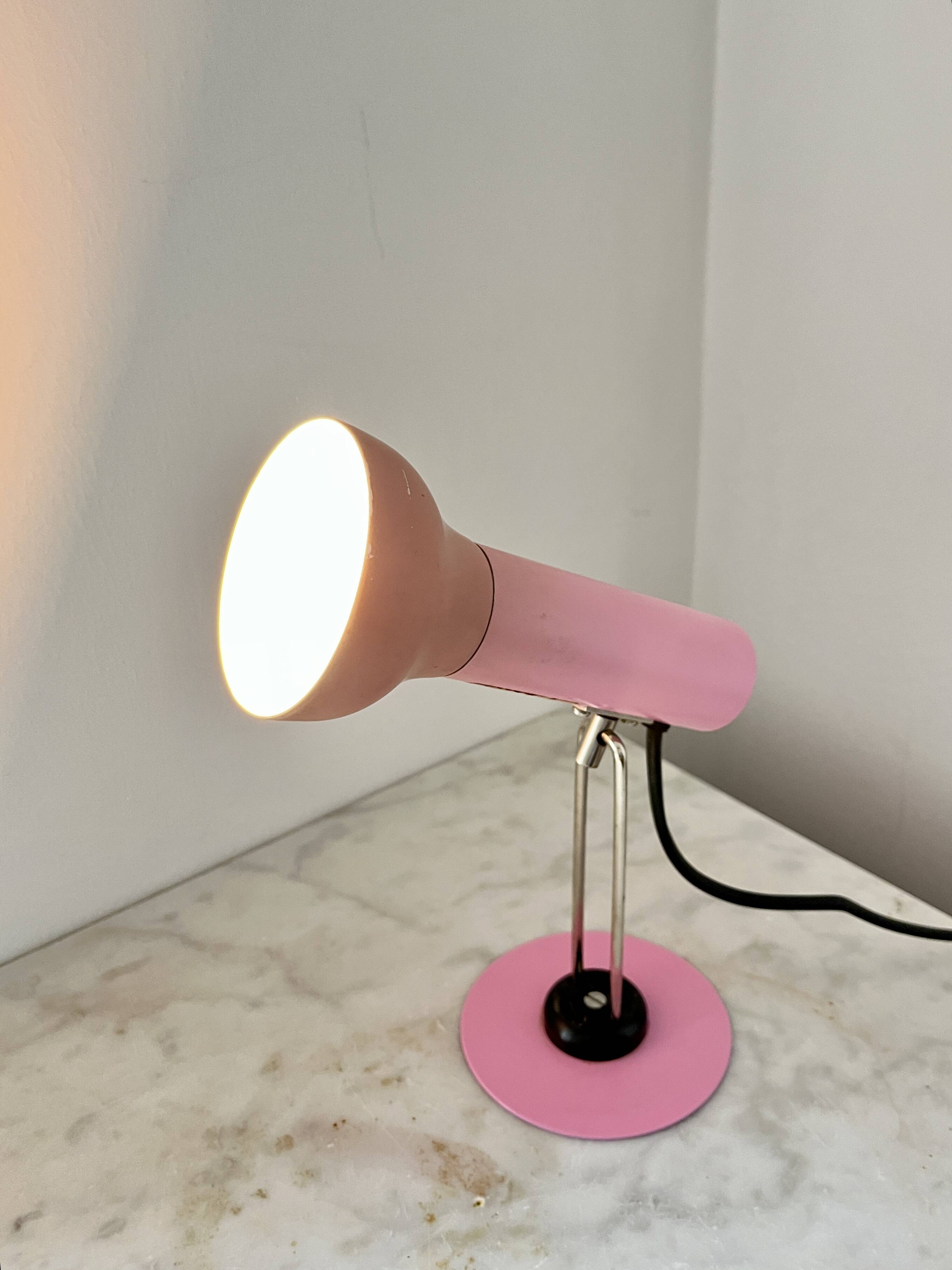 Vintage Varialux 3141 Pink Wall Table Adjustable Lamp, Industrial, GDR, 80s