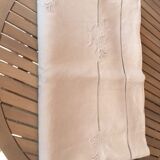 Drap lin ancien brodé main et monogramme t t 226 cm x 324 cm